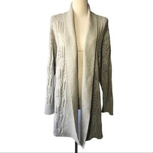 TORRID 2 grey crochet knit open cardigan